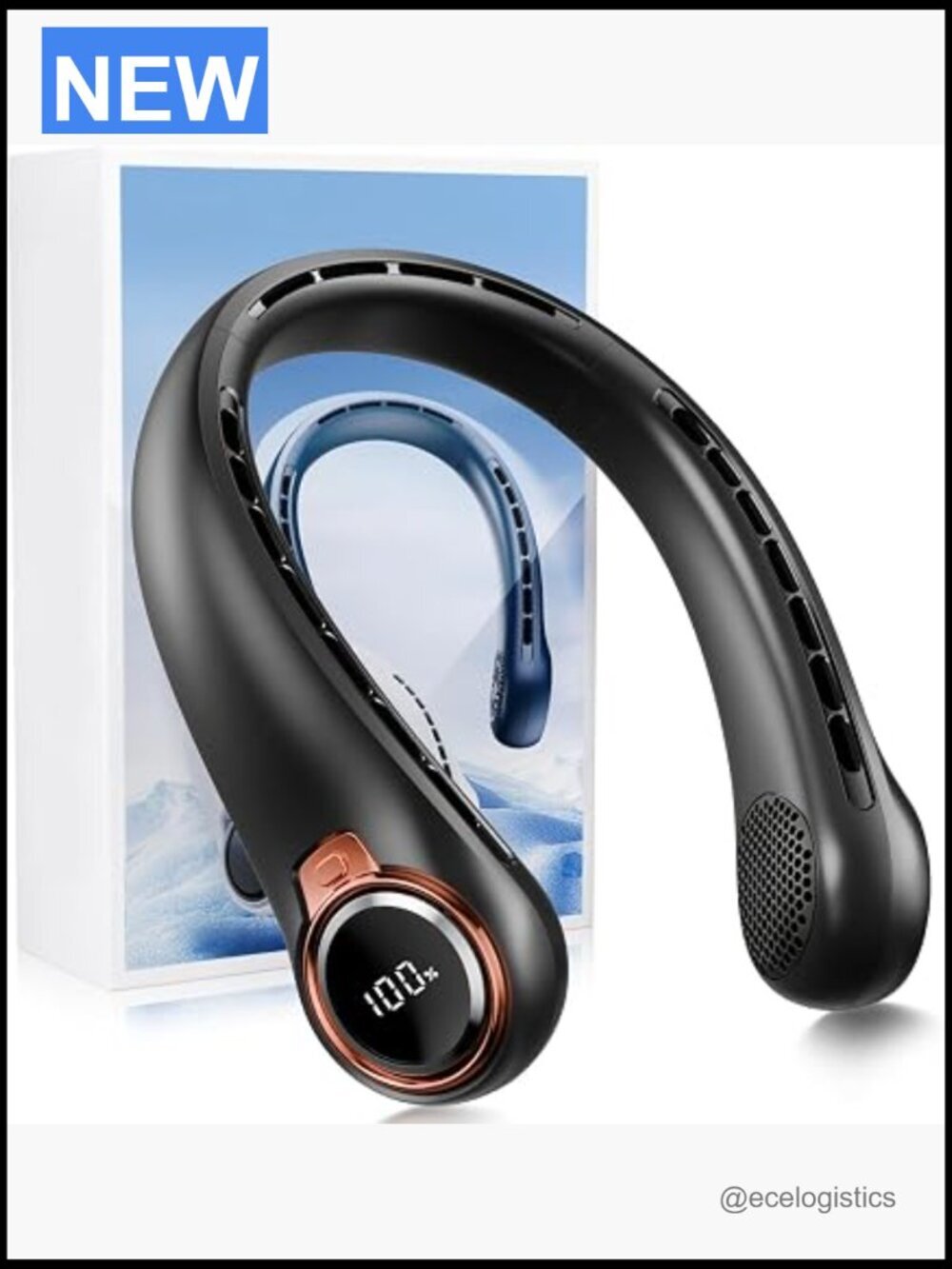 Portable Neck Fan, 6000mAh Rechargeable, 4 Speeds, 20H Runtime, Quiet Wearable